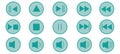 A set of multimedia icons, icons of the playback line Royalty Free Stock Photo